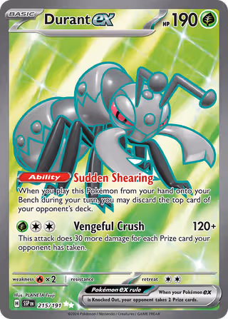 Durant ex 215/191 Pokemon card
