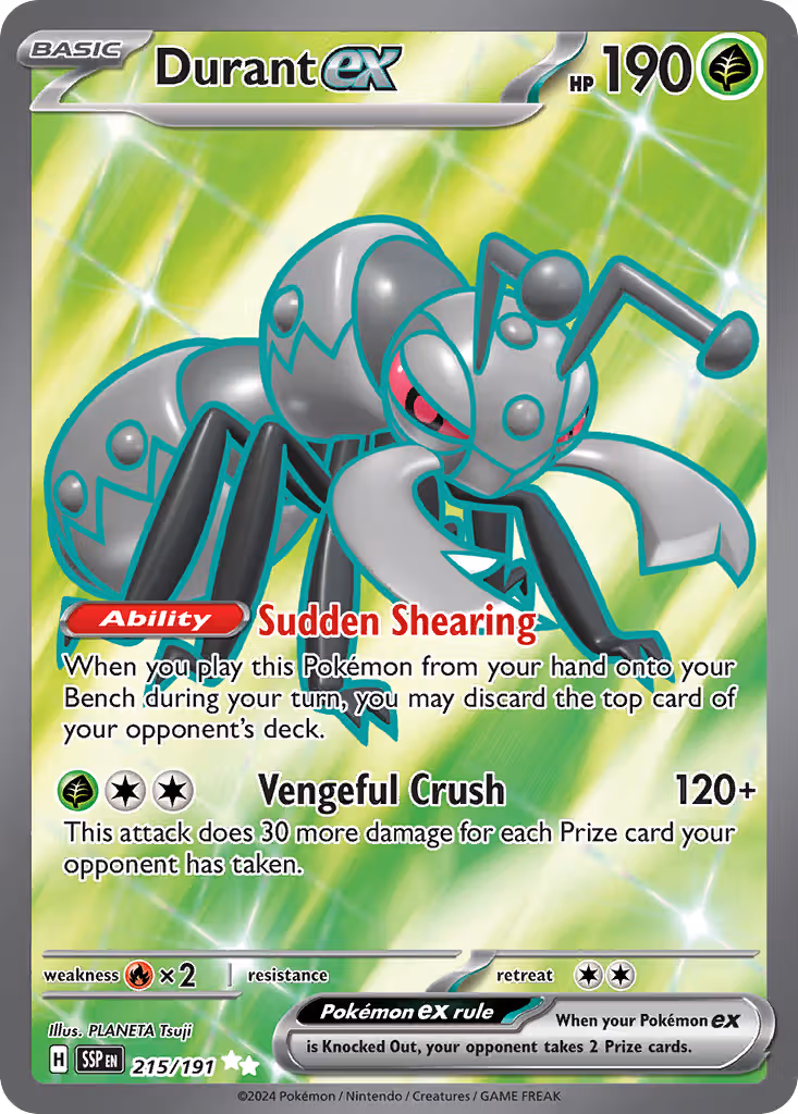 Durant ex 215/191 Pokemon card