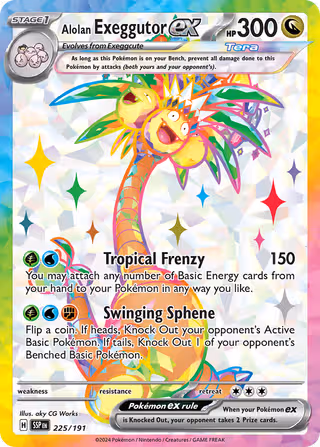 Alolan Exeggutor ex 225/191 Pokemon card
