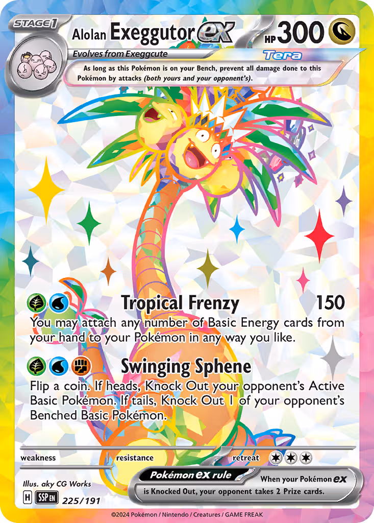 Alolan Exeggutor ex 225/191 Pokemon card
