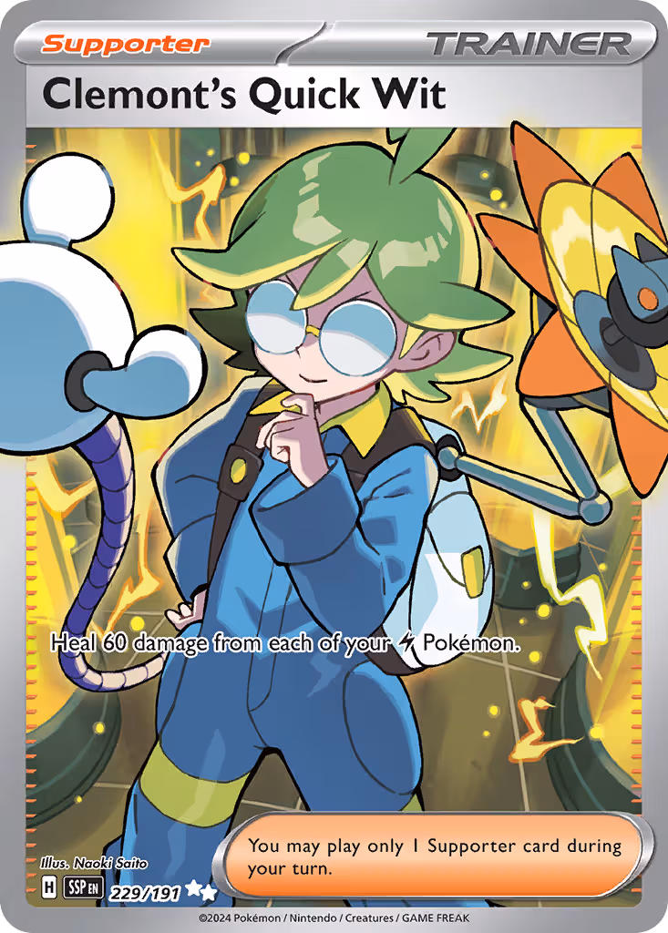 Clemont's Quick Wit 229/191 Pokemon card