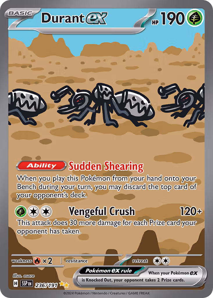 Durant ex 236/191 Pokemon card