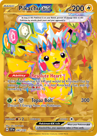 Pikachu ex 247/191 Pokemon card