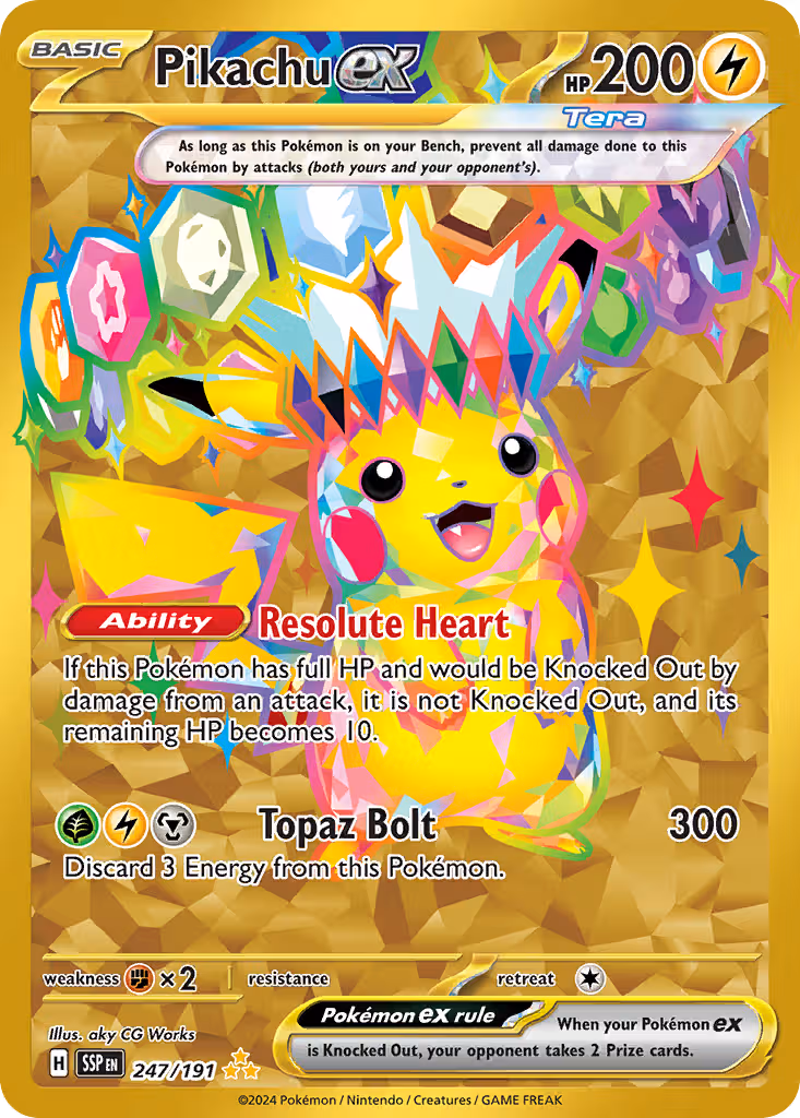 Pikachu ex 247/191 Pokemon card