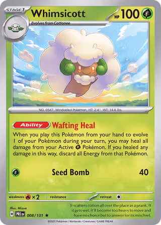 Whimsicott 8/131 Pokemon card