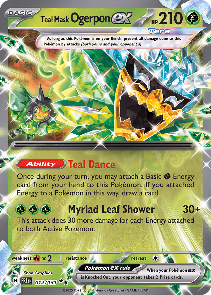 Teal Mask Ogerpon ex 12/131 Pokemon card