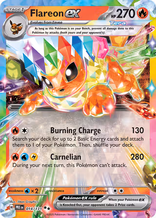 Flareon ex 14/131 Pokemon card