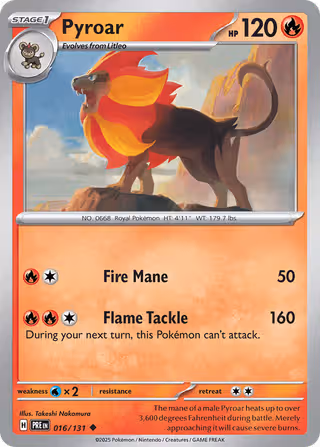 Pyroar 16/131 Pokemon card