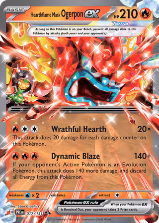 Hearthflame Mask Ogerpon ex 17/131 Pokemon card