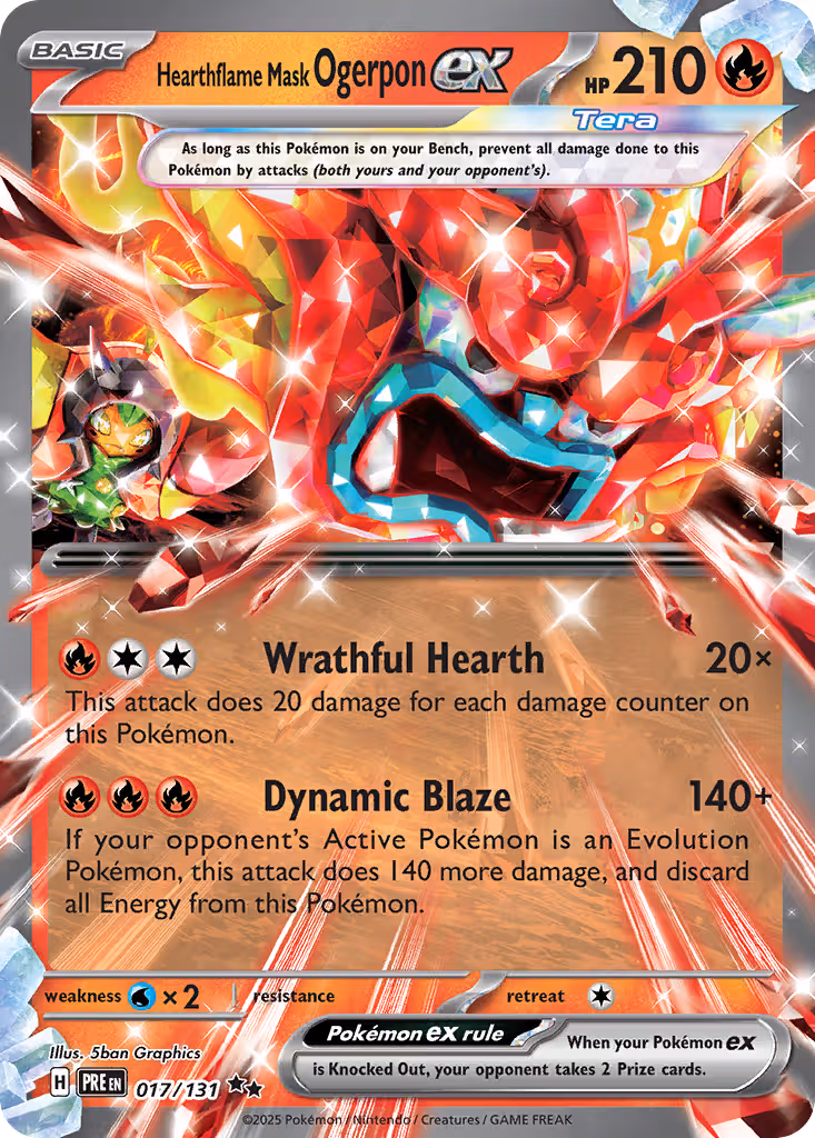 Hearthflame Mask Ogerpon ex 17/131 Pokemon card