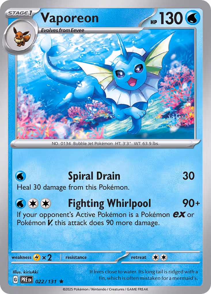 Vaporeon 22/131 Pokemon card