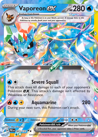 Vaporeon ex 23/131 Pokemon card