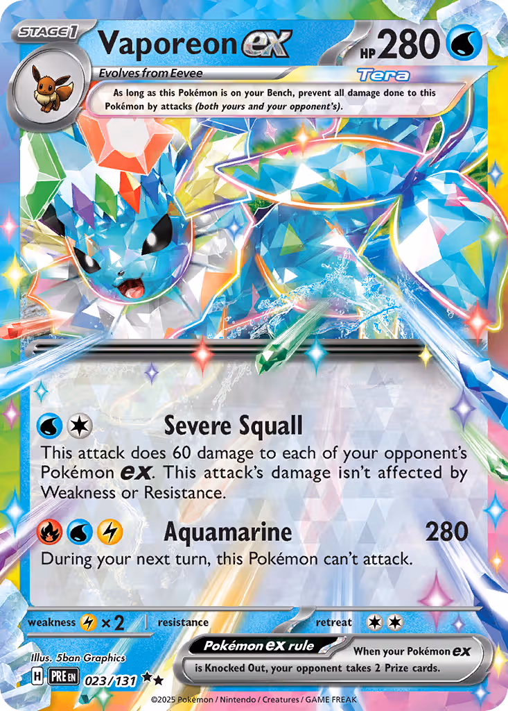 Vaporeon ex 23/131 Pokemon card