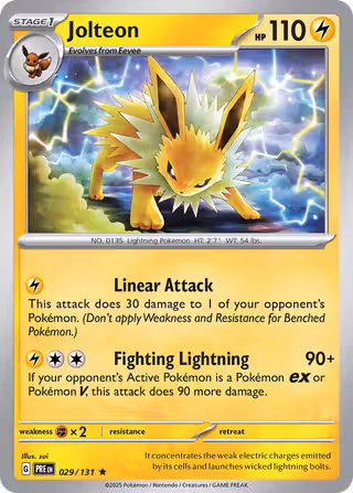 Jolteon 29/131 Pokemon card