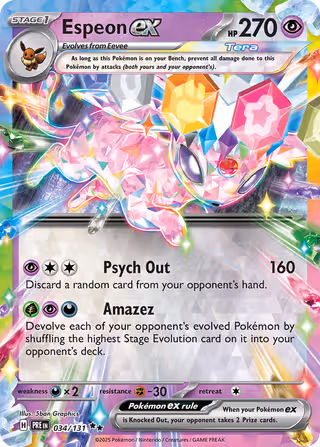 Espeon ex 34/131 Pokemon card