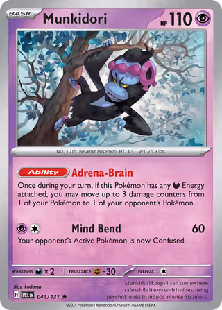 Munkidori 44/131 Pokemon card