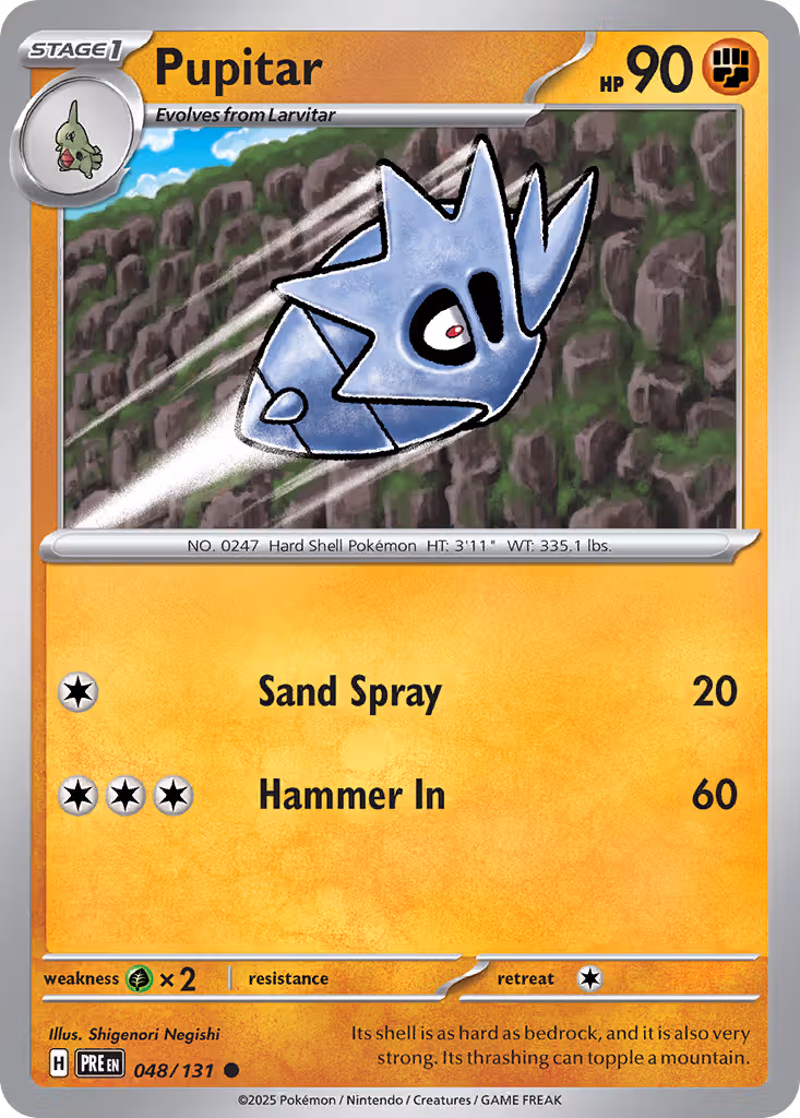 Pupitar 48/131 Pokemon card