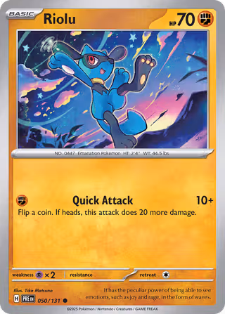 Riolu 50/131 Pokemon card