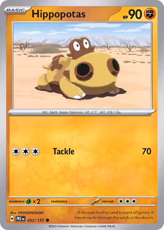 Hippopotas 52/131 Pokemon card