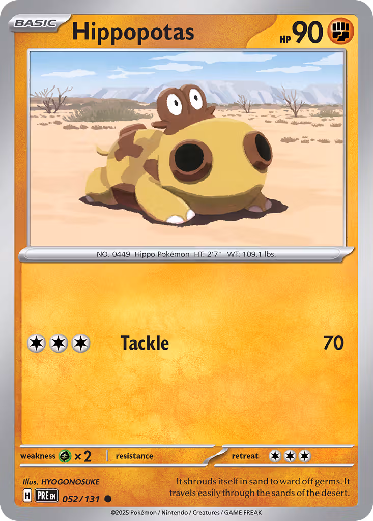 Hippopotas 52/131 Pokemon card
