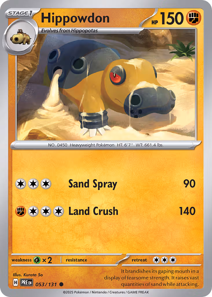 Hippowdon 53/131 Pokemon card