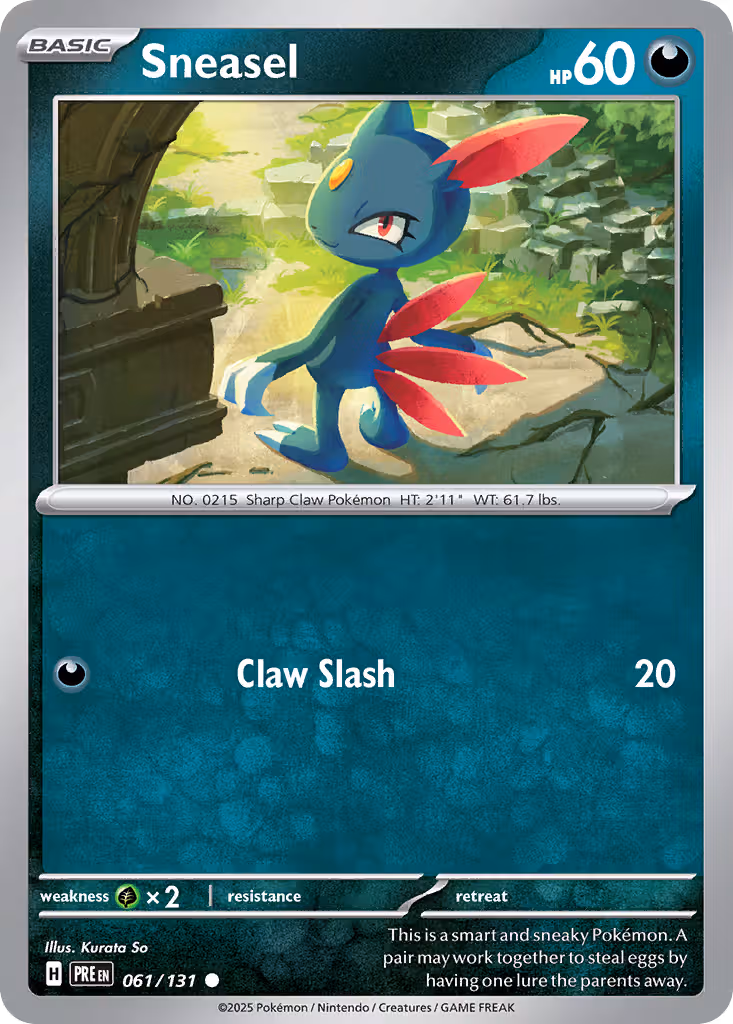 Sneasel 61/131 Pokemon card