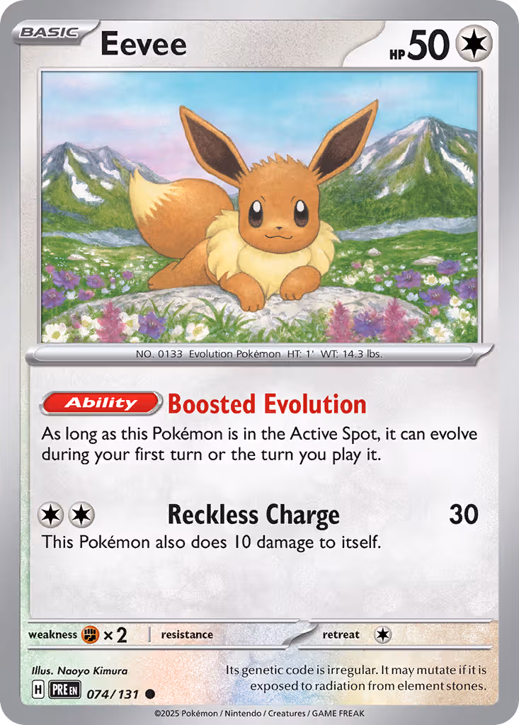Eevee 74/131 Pokemon card