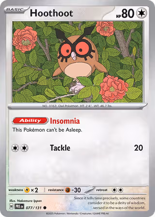 Hoothoot 77/131 Pokemon card