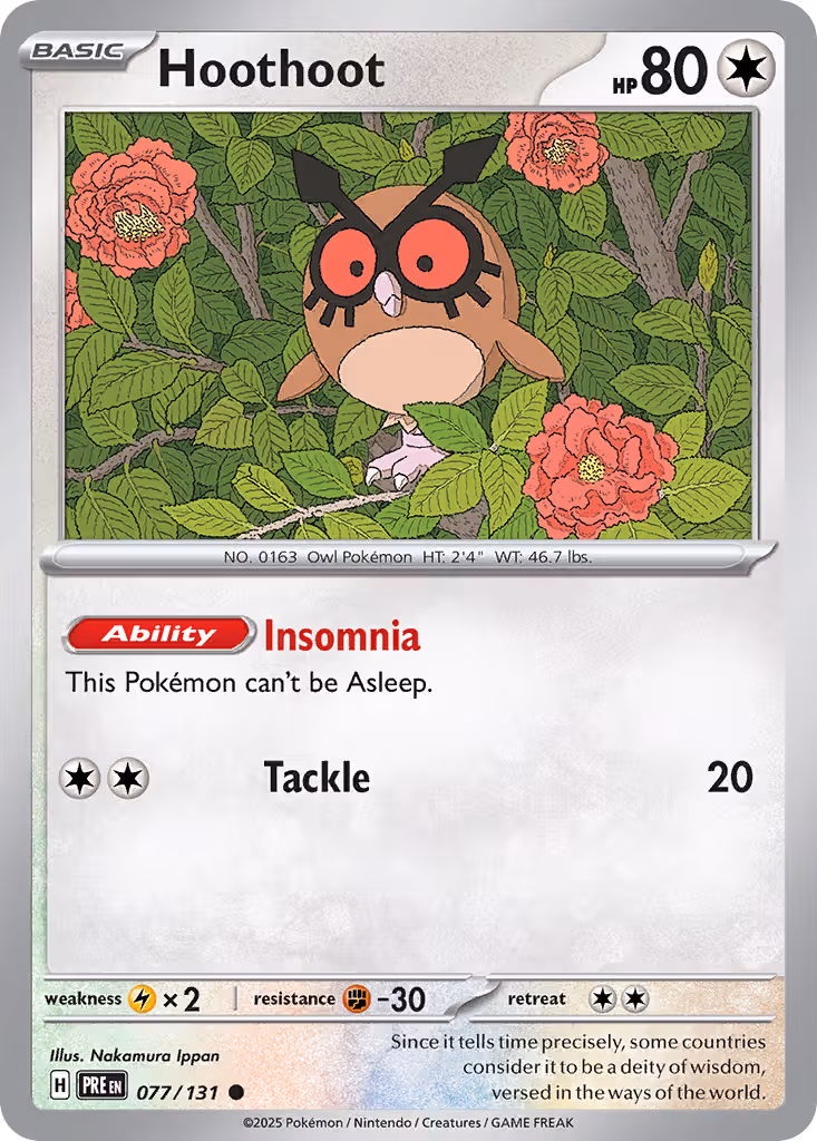 Hoothoot 77/131 Pokemon card
