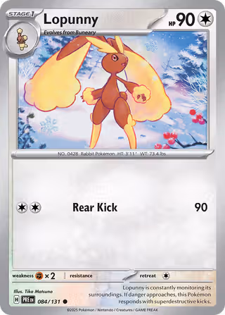Lopunny 84/131 Pokemon card