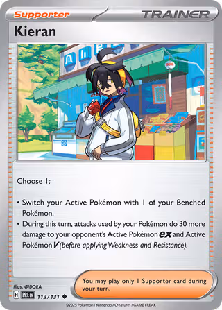 Kieran 113/131 Pokemon card