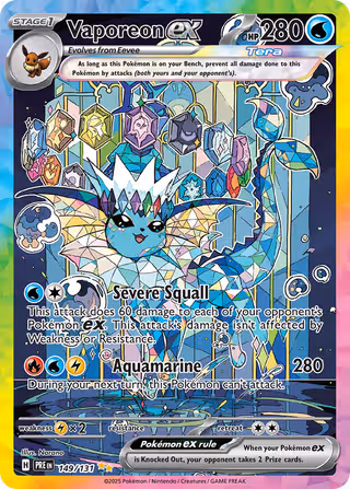 Vaporeon ex 149/131 Pokemon card