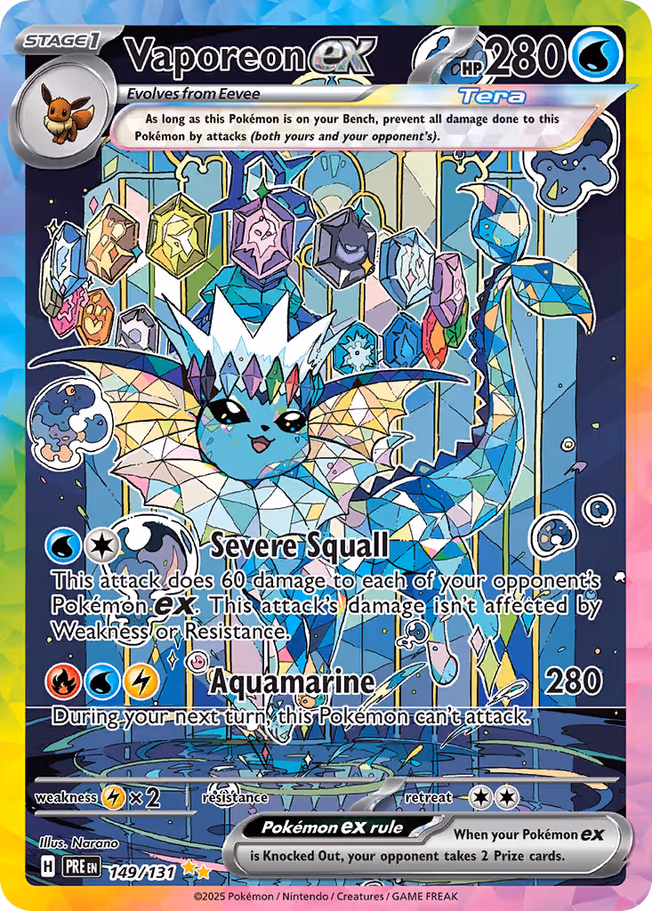 Vaporeon ex 149/131 Pokemon card