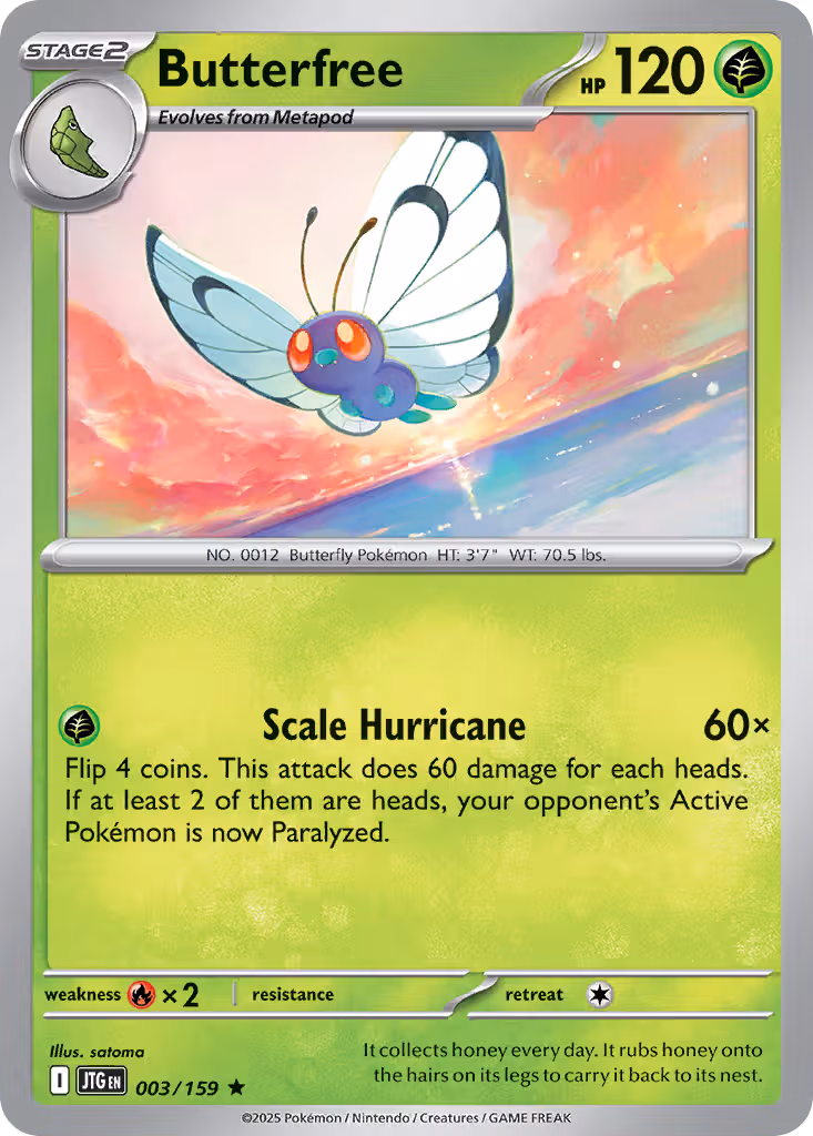 Butterfree 3/159 Pokemon card