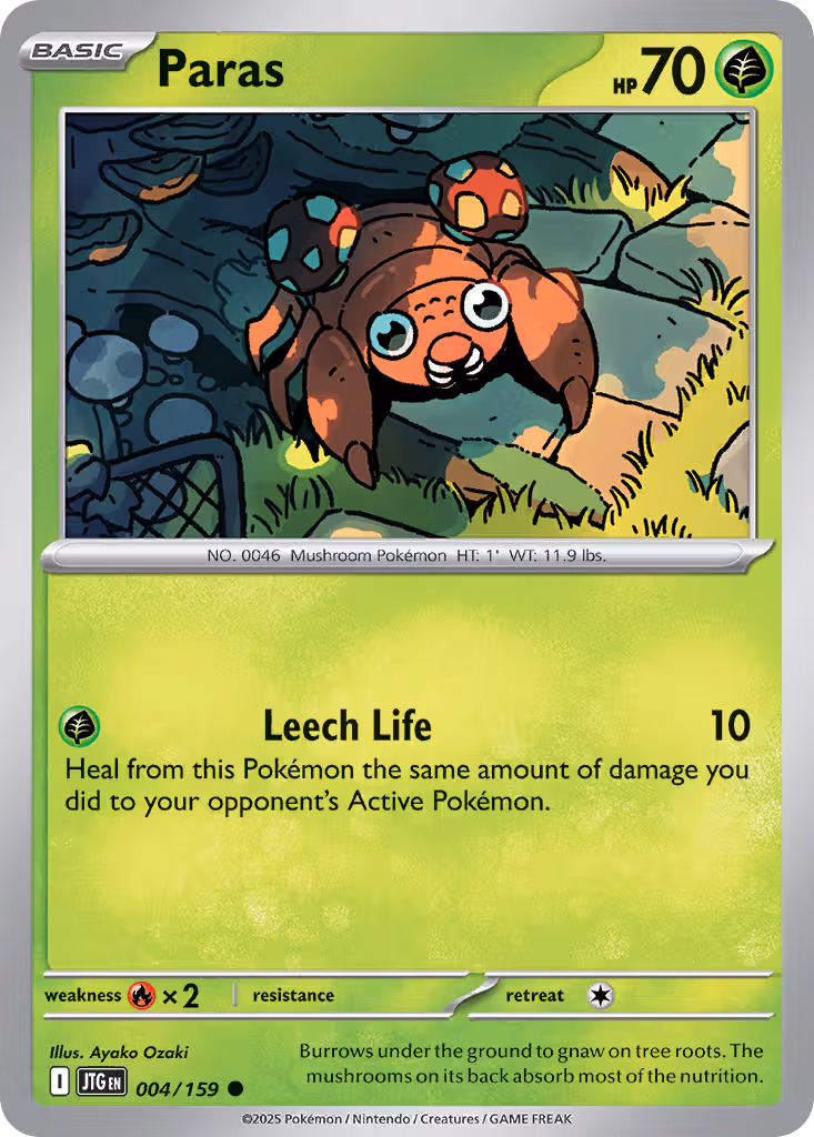 Paras 4/159 Pokemon card