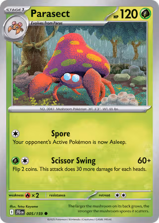 Parasect 5/159 Pokemon card