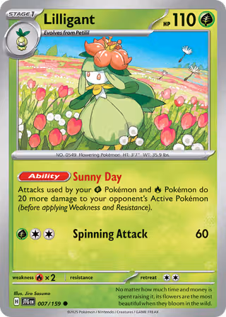 Lilligant 7/159 Pokemon card