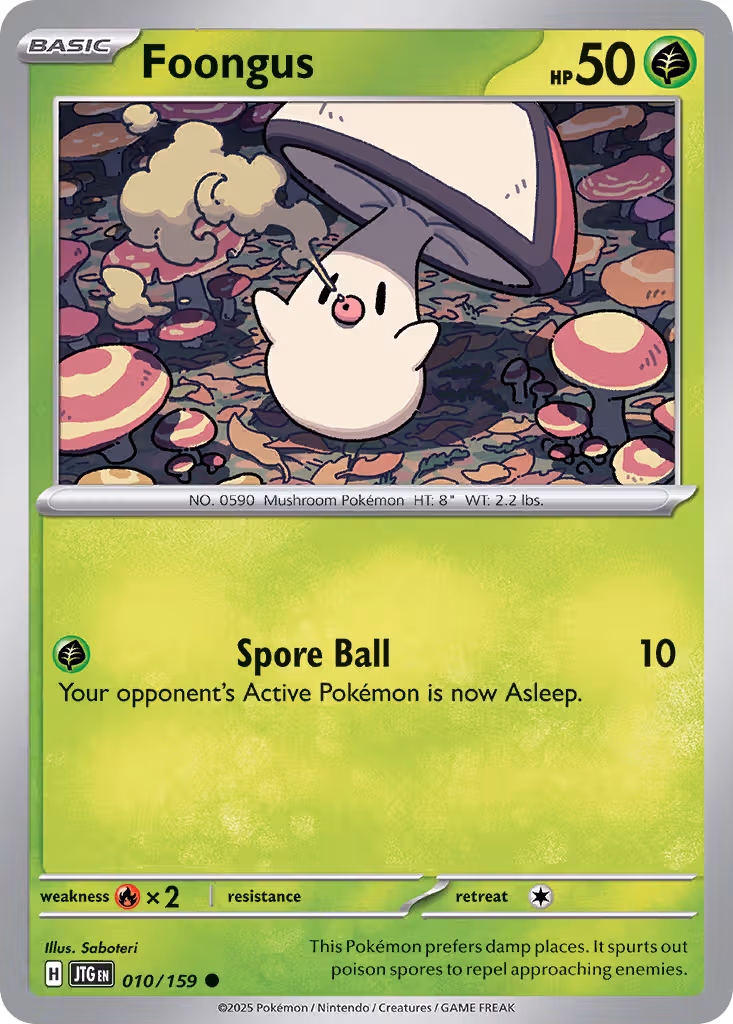 Foongus 10/159 Pokemon card