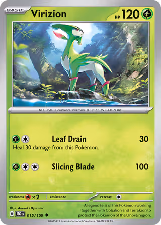 Virizion 15/159 Pokemon card