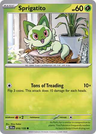 Sprigatito 16/159 Pokemon card