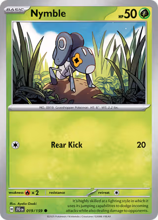 Nymble 19/159 Pokemon card