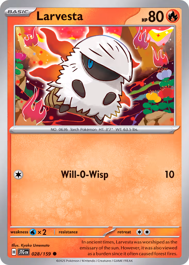 Larvesta 28/159 Pokemon card