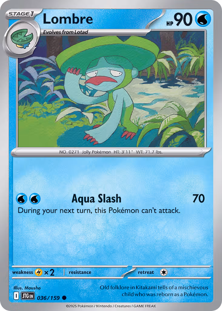 Lombre 36/159 Pokemon card