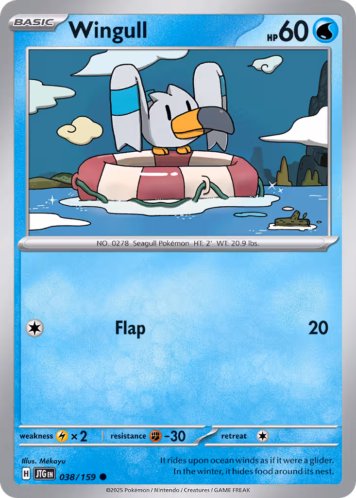 Wingull 38/159 Pokemon card
