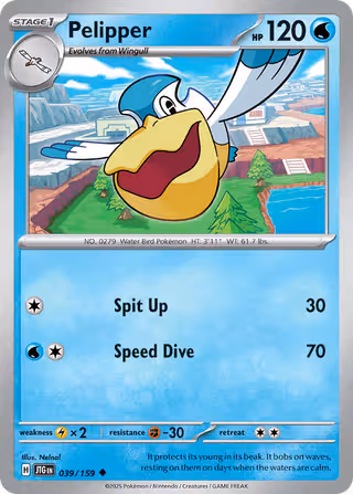Pelipper 39/159 Pokemon card