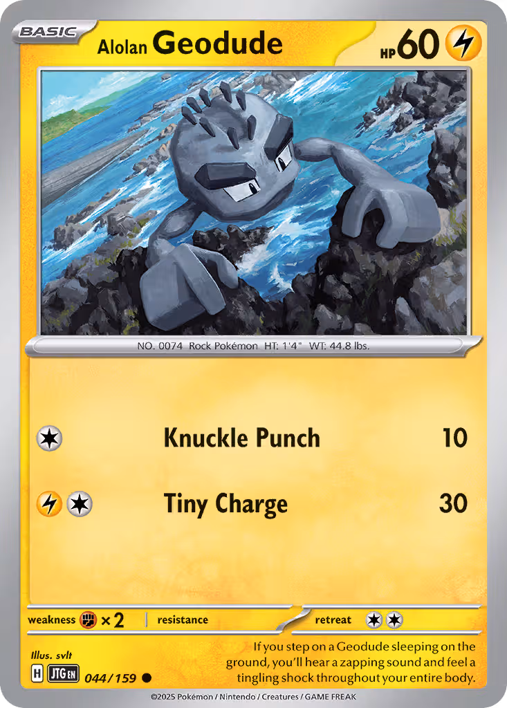 Alolan Geodude 44/159 Pokemon card