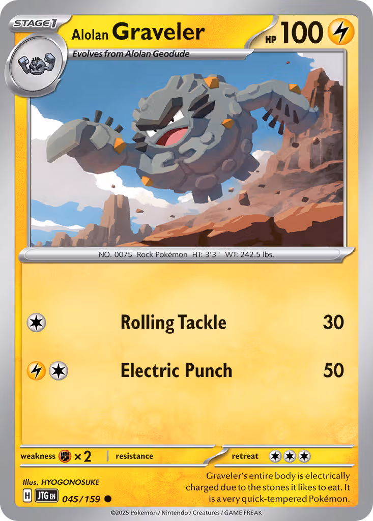 Alolan Graveler 45/159 Pokemon card