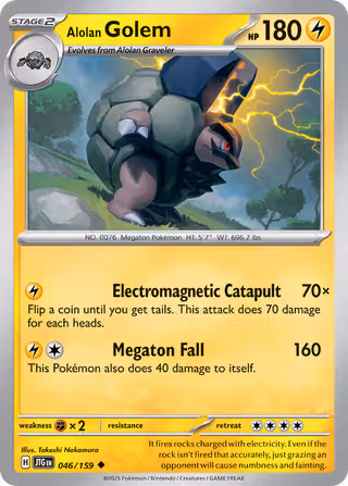 Alolan Golem 46/159 Pokemon card