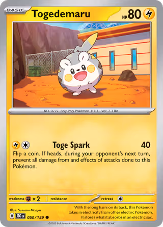 Togedemaru 50/159 Pokemon card