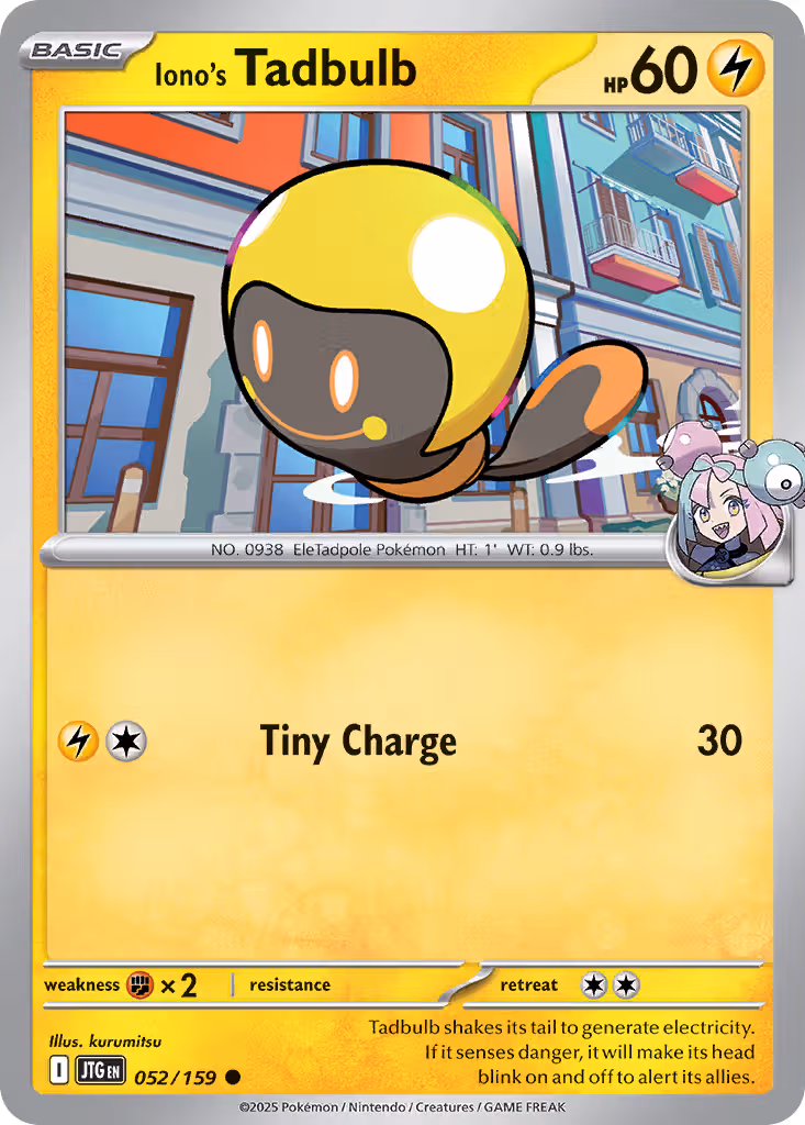 Iono's Tadbulb 52/159 Pokemon card
